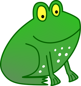 Cartoon Green Frog Smiling PNG