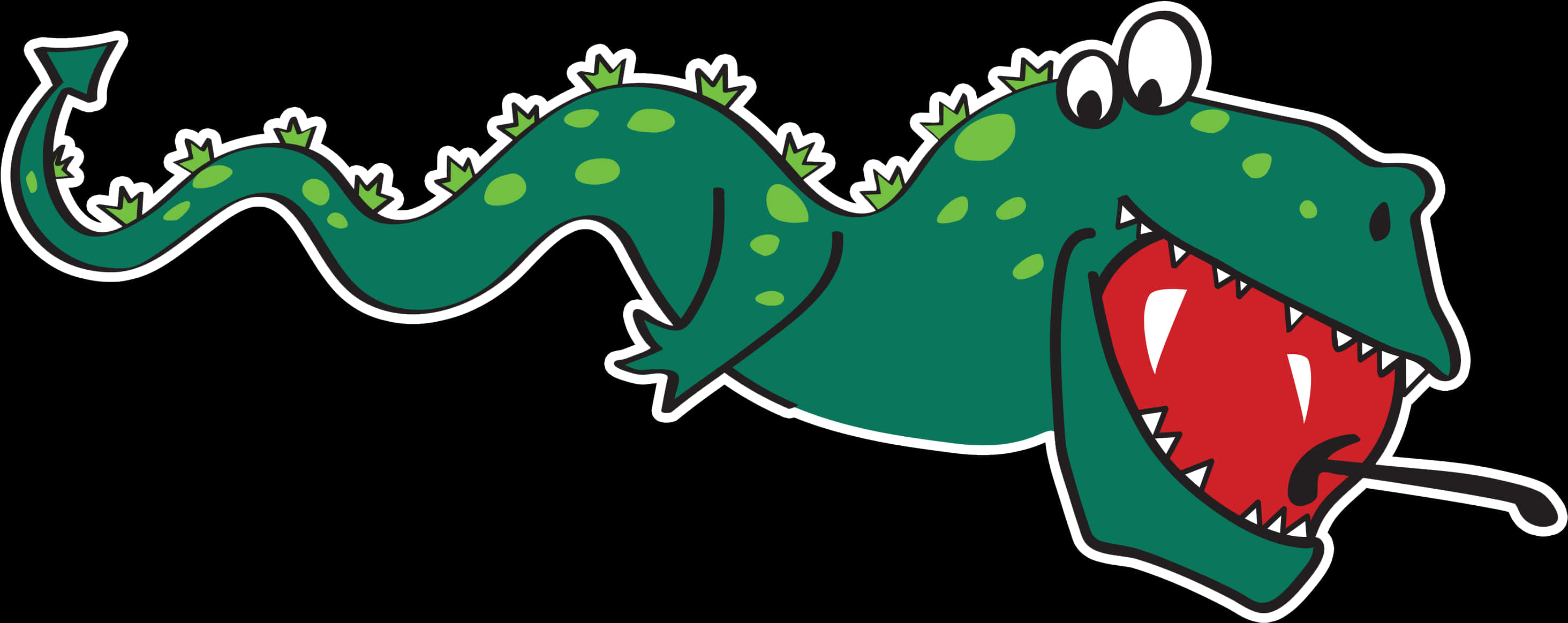 Cartoon Green Monster Serpentine Shape PNG