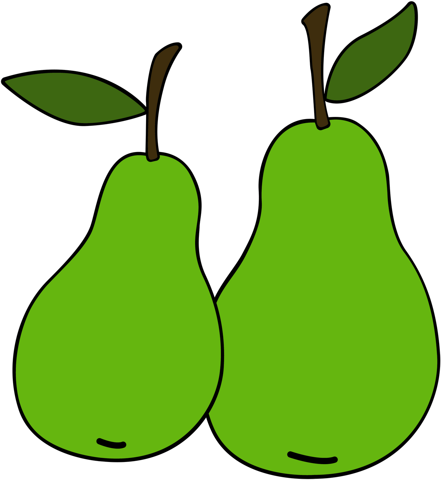 Cartoon Green Pears Illustration PNG