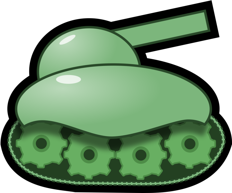 Cartoon Green Tank Vector PNG