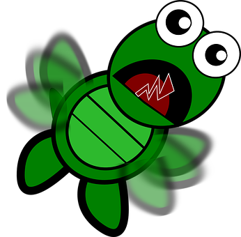 Cartoon Green Turtle Graphic PNG