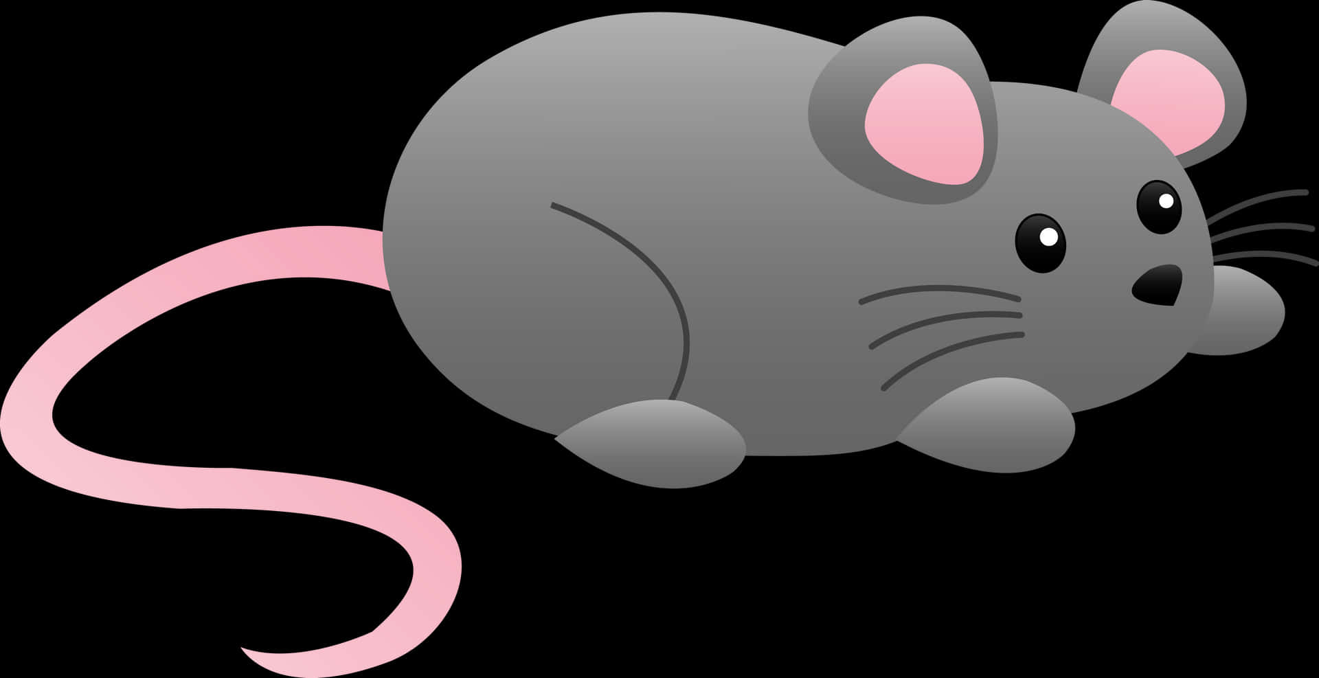 Cartoon Grey Rat Illustration PNG