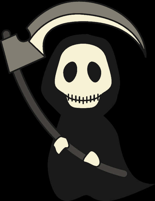 Cartoon Grim Reaper Graphic PNG