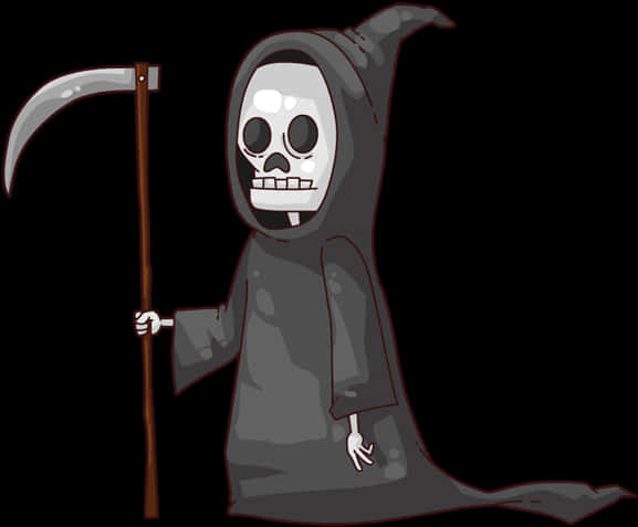 Cartoon Grim Reaper Standing PNG