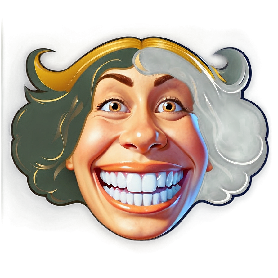 Cartoon Grin Expression Png 06242024 PNG