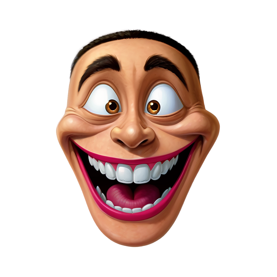 Cartoon Grin Expression Png Bxw PNG