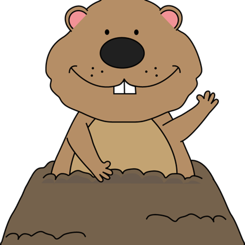 Cartoon Groundhog Emerging From Burrow.png PNG