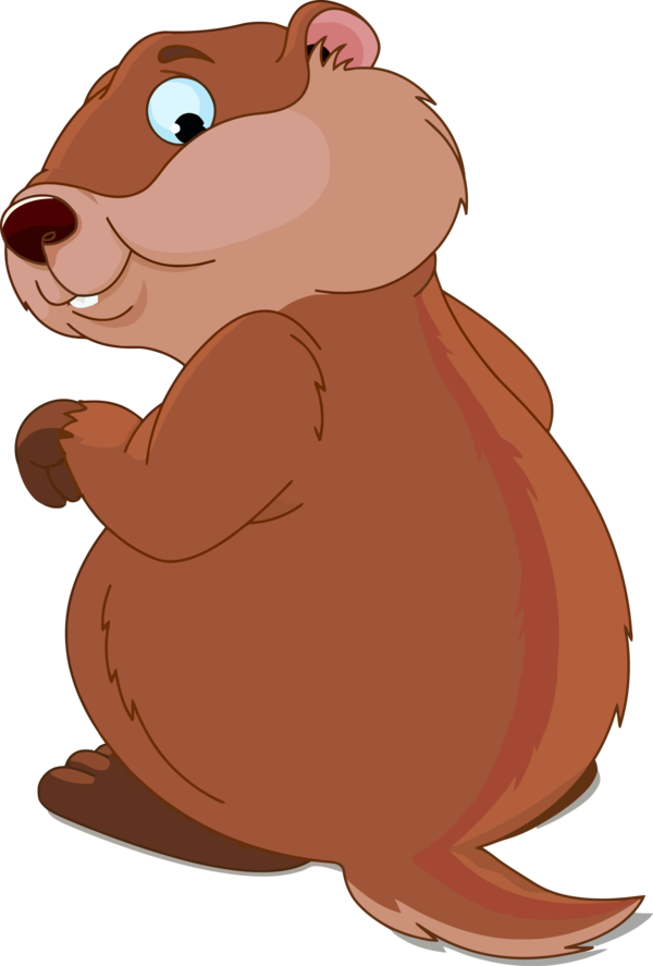 Cartoon Groundhog Standing PNG