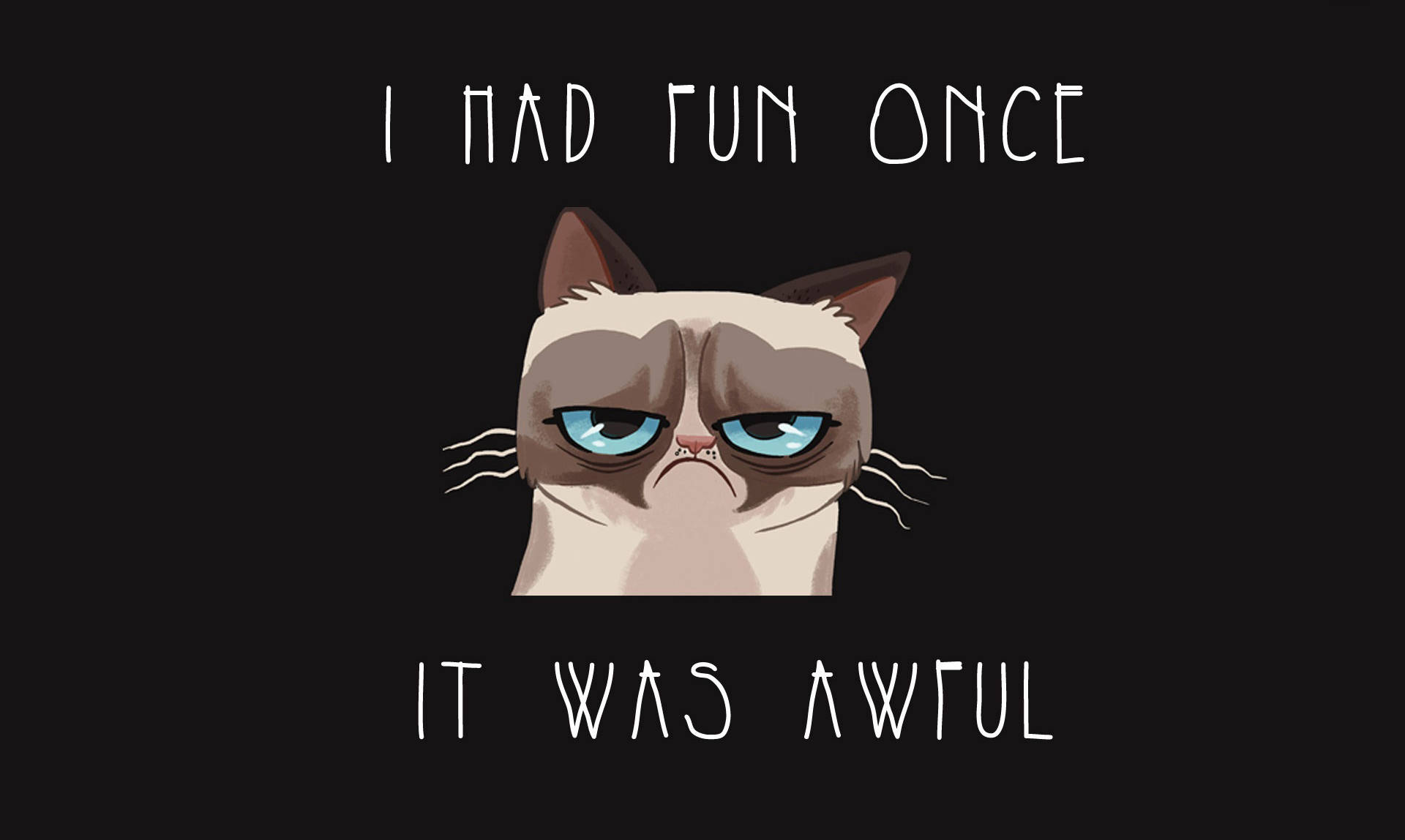 Cartoon Grumpy Cat Meme Wallpaper