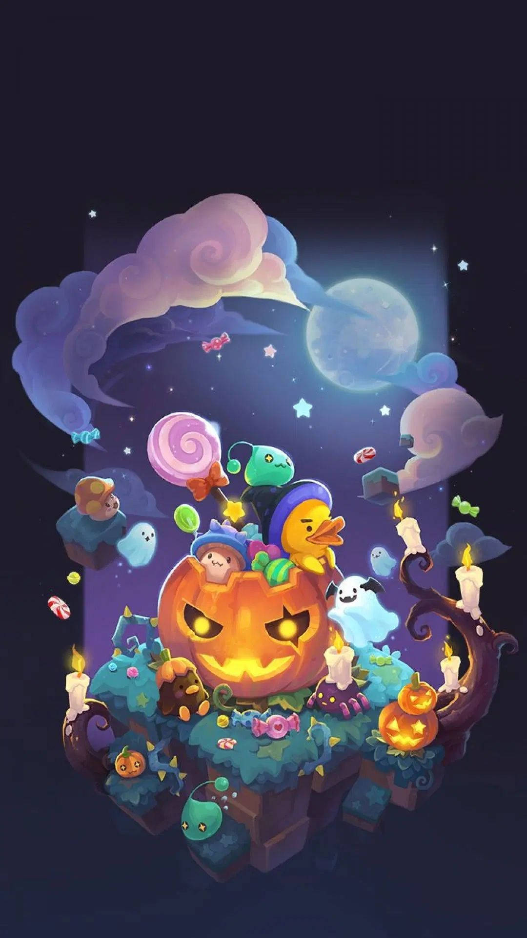 Cartoon Halloween In Pumpkin Wallpaper