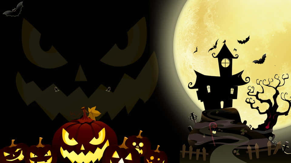 Ensød Lille Heks Og Hendes Venlige Sorte Kat Er Klar Til En Klassisk Halloween-aften!