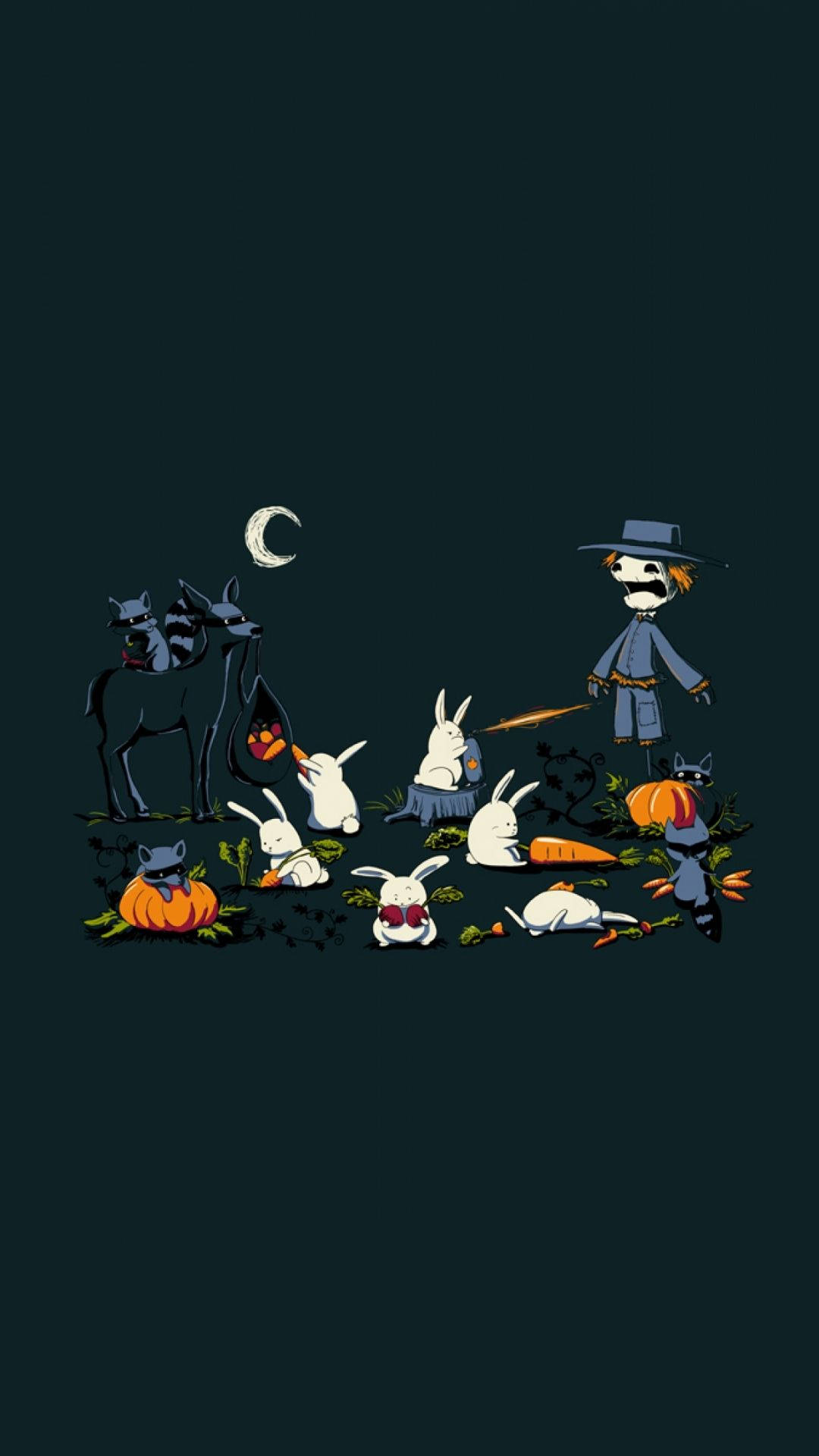 Cartoon Halloween With Scarecrow
