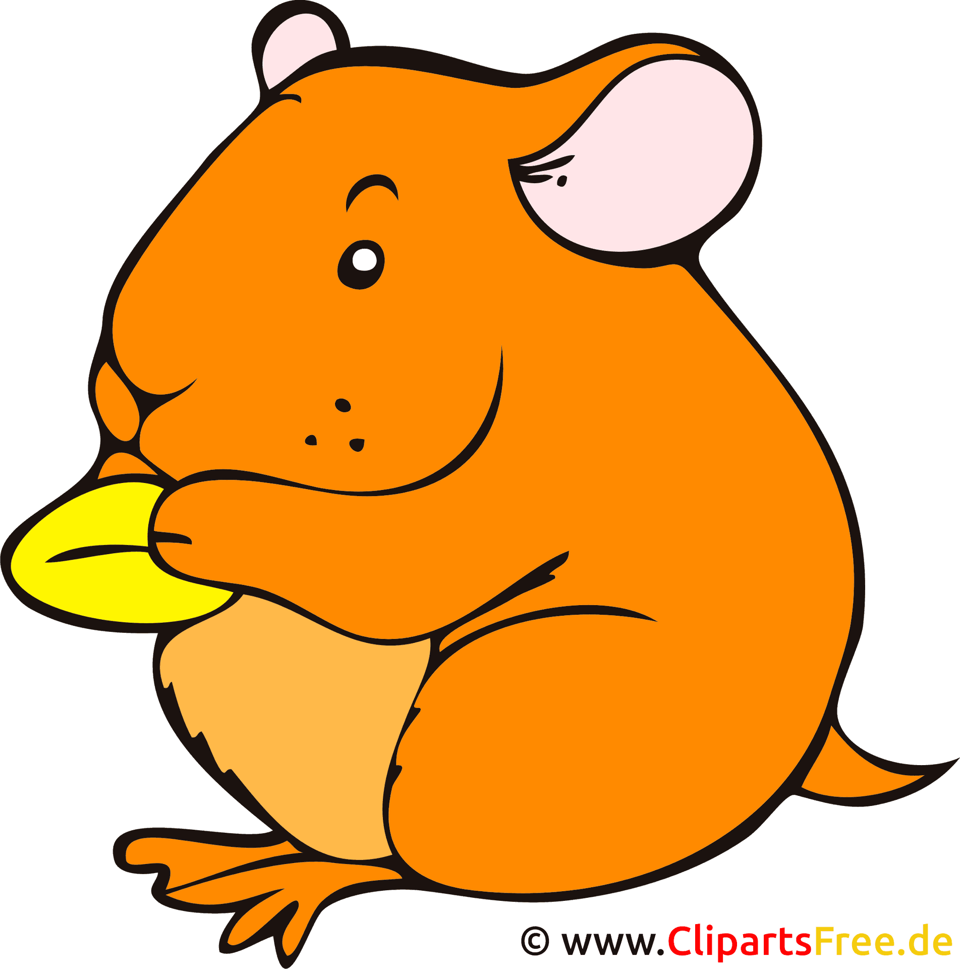 Cartoon Hamster Eating Treat PNG