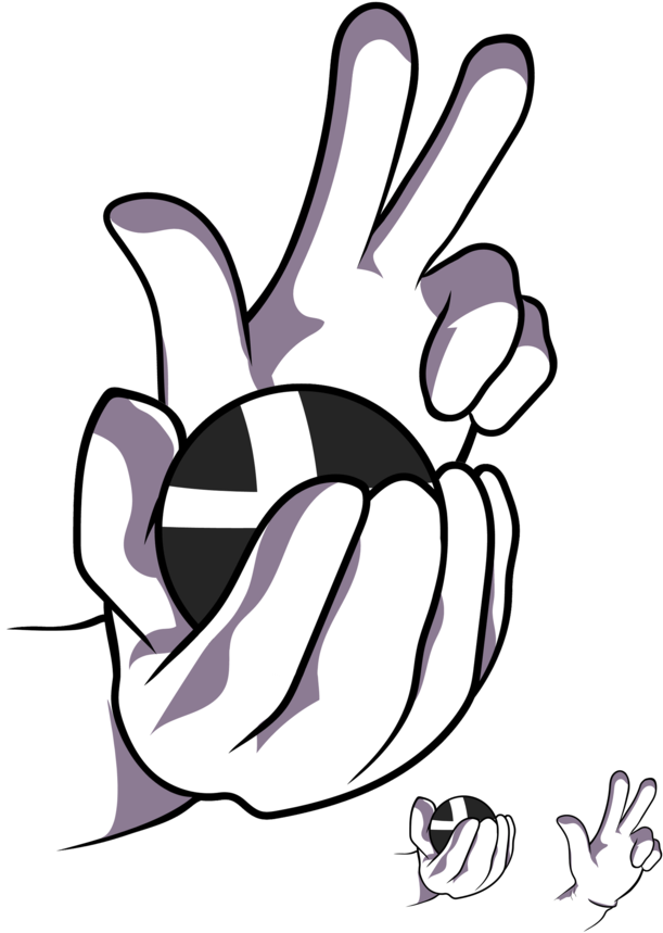 Cartoon Hand Peace Sign PNG
