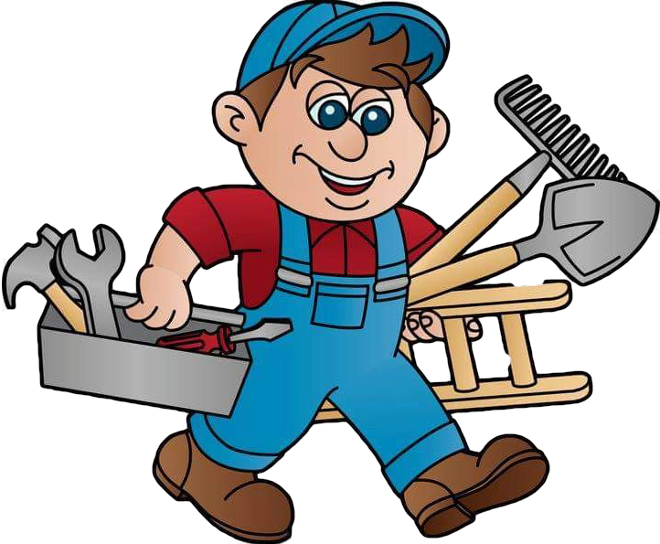 Cartoon Handyman With Tools PNG