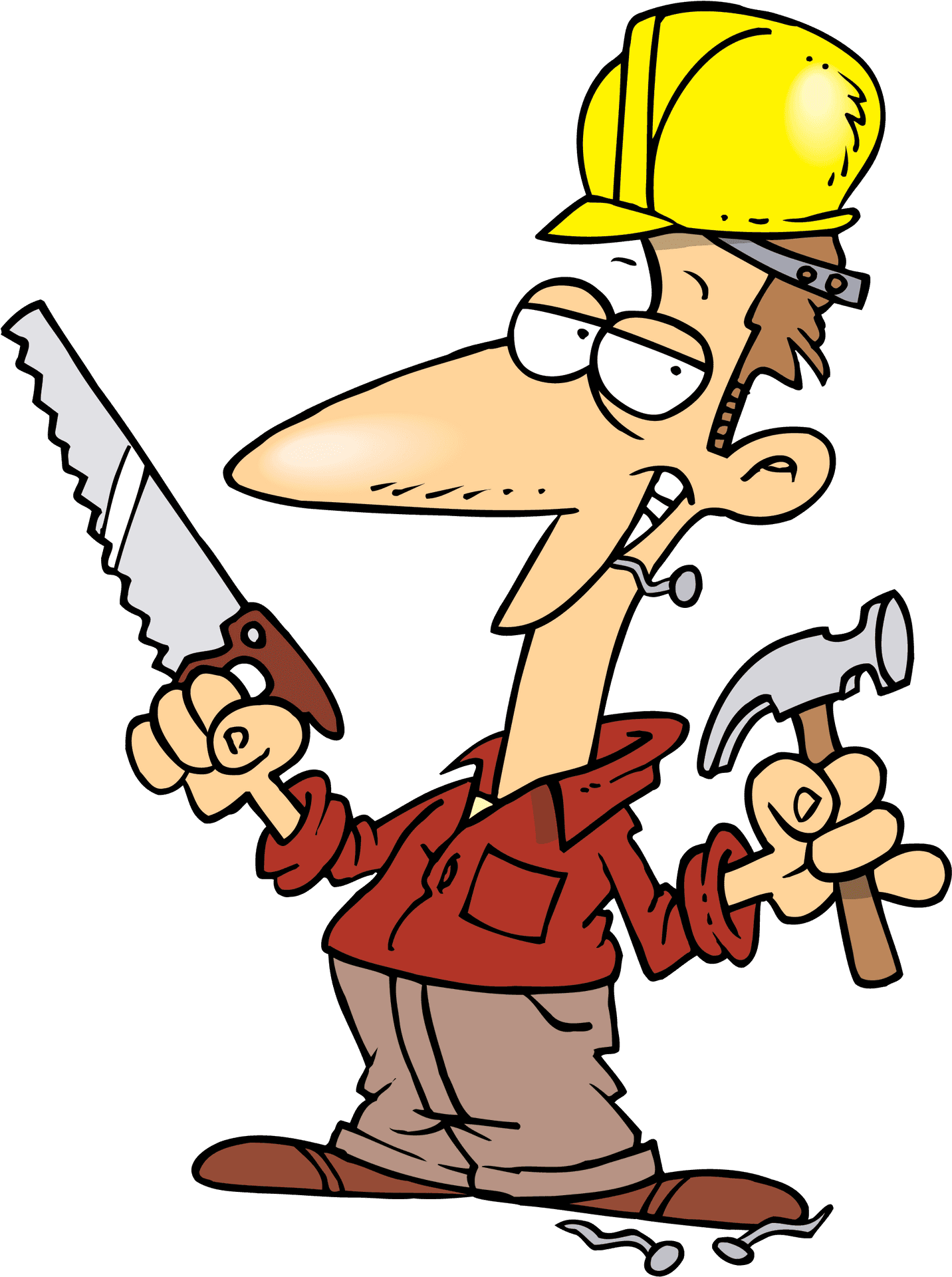 Cartoon Handymanwith Tools PNG