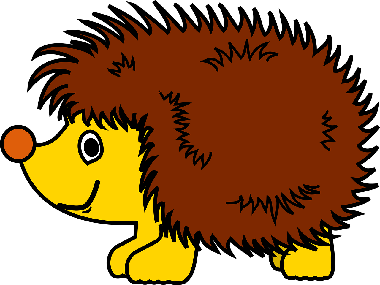 Cartoon Hedgehog Side View PNG