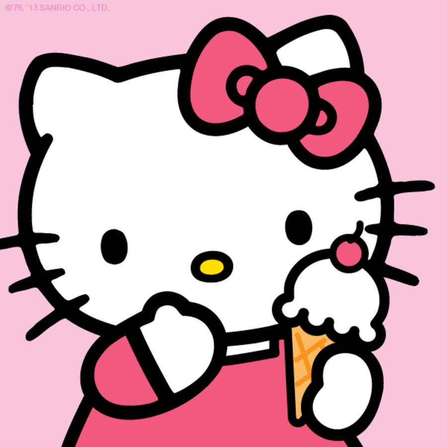Download Cartoon Hello Kitty Pfp Ice Cream Wallpaper 