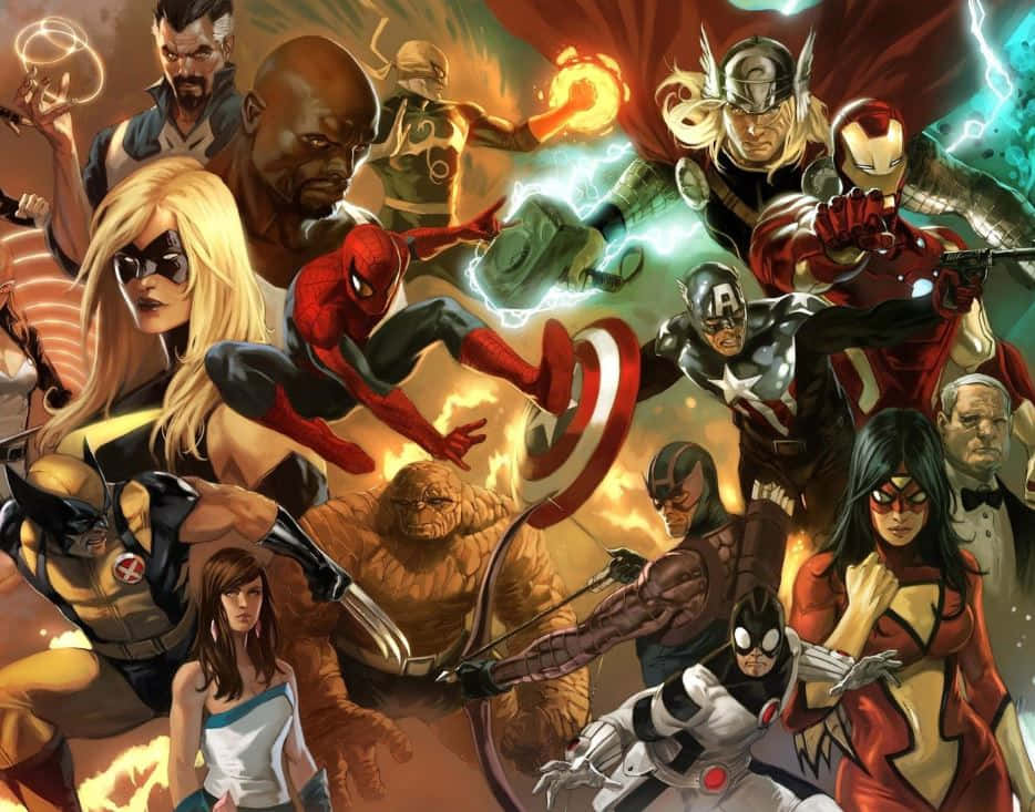 Group of Beloved Cartoon Heroes Wallpaper