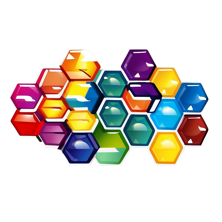 Cartoon Hexagon Pattern Png Djn PNG