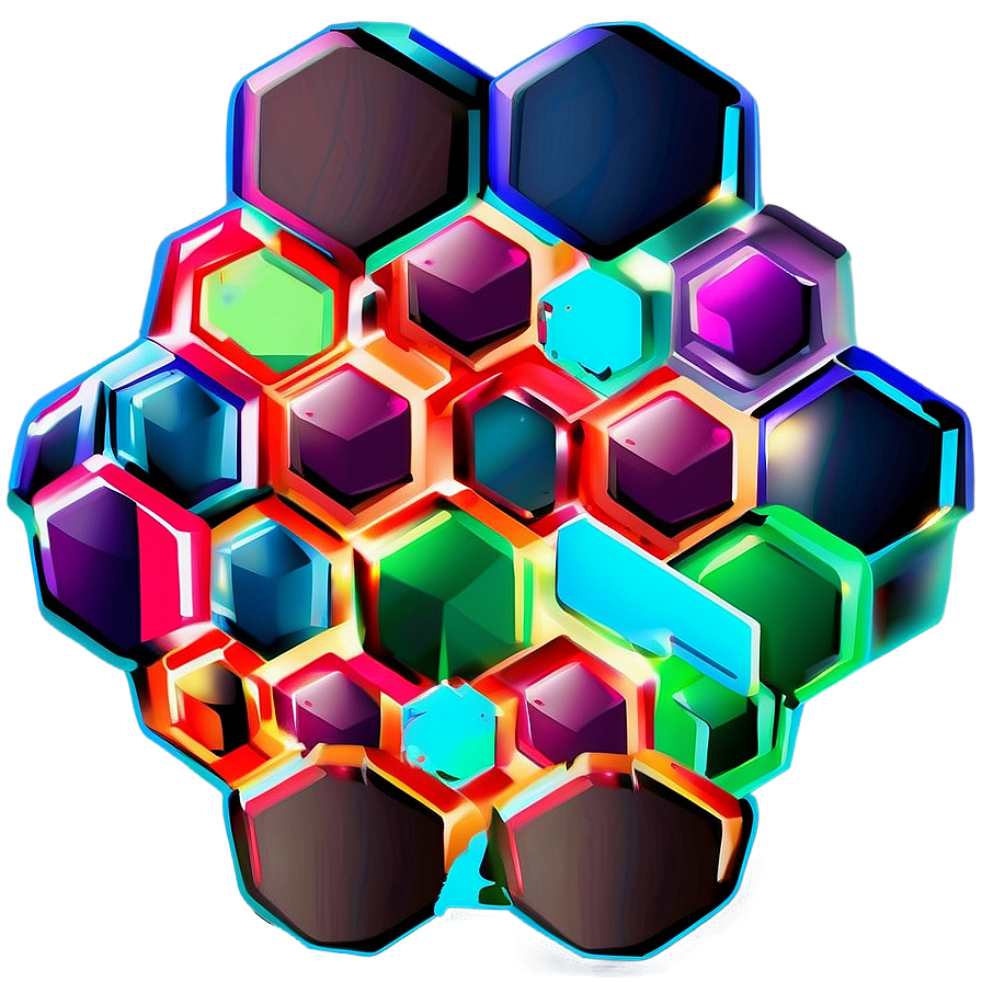 Cartoon Hexagon Pattern Png Oxn PNG