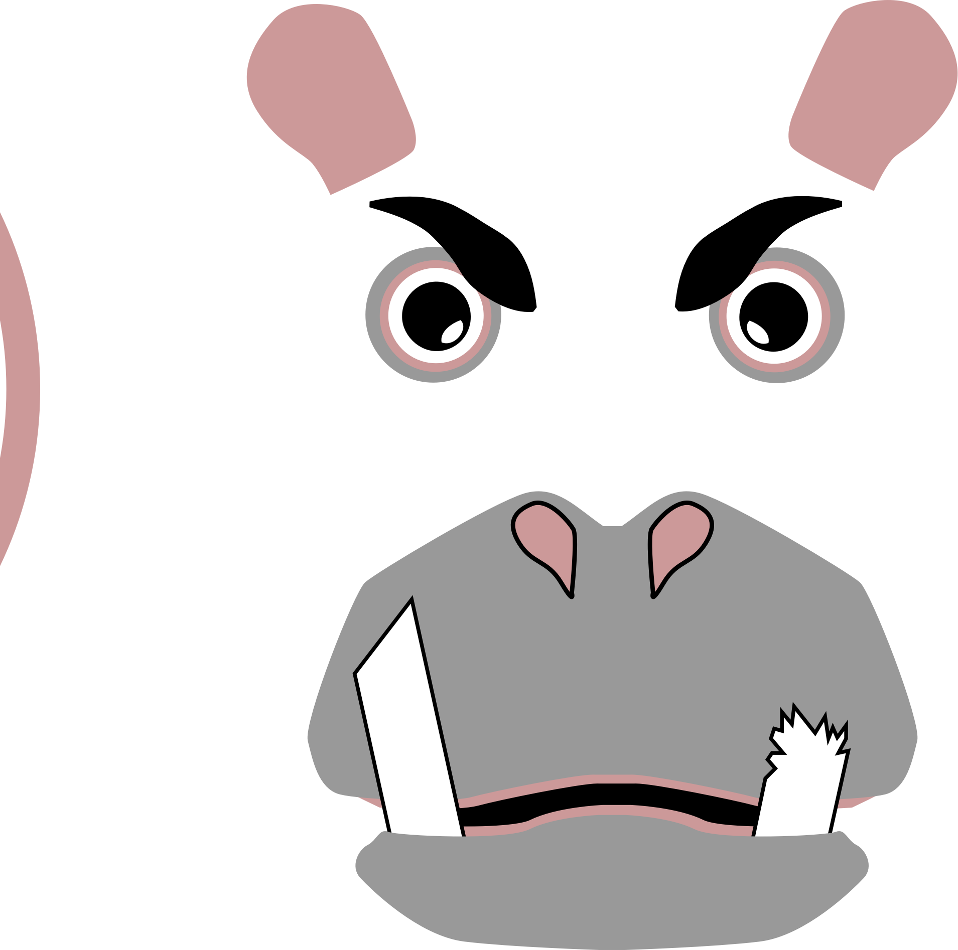Cartoon Hippo Face Graphic PNG