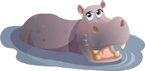 Cartoon Hippo In Water.png PNG