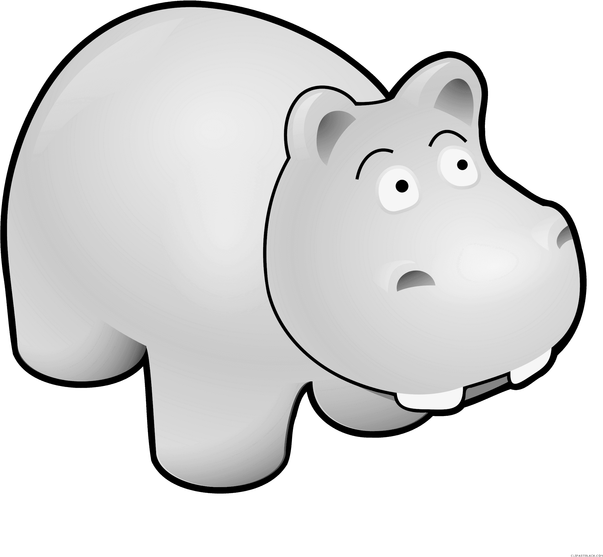 Cartoon Hippo Profile View PNG