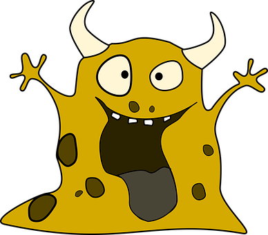 Cartoon Horned Alien Creature PNG