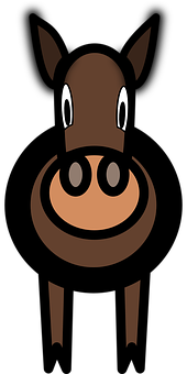 Cartoon Horse Black Background PNG