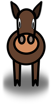 Cartoon Horse Front View PNG