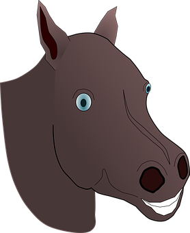 Cartoon Horse Head Graphic PNG