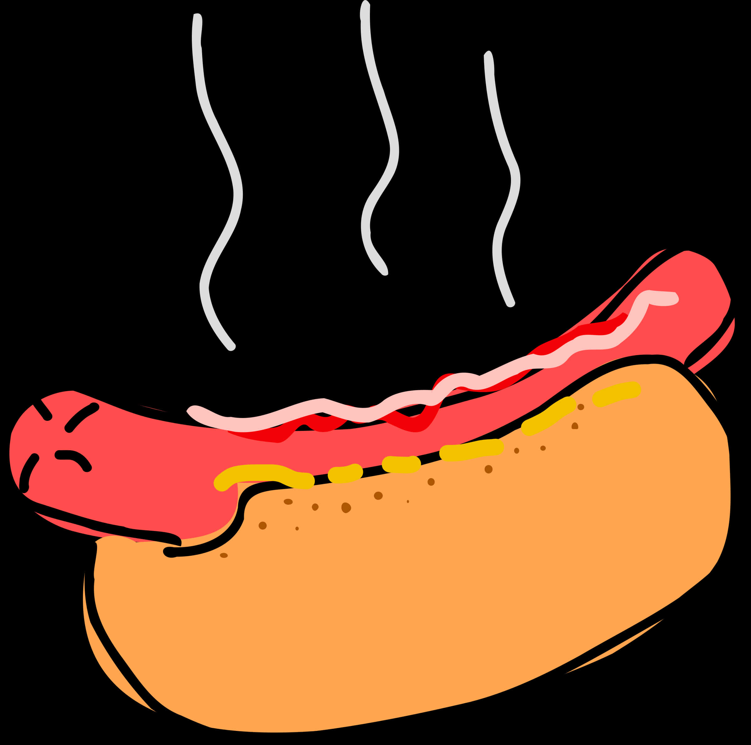 Cartoon Hot Dog Steamy PNG