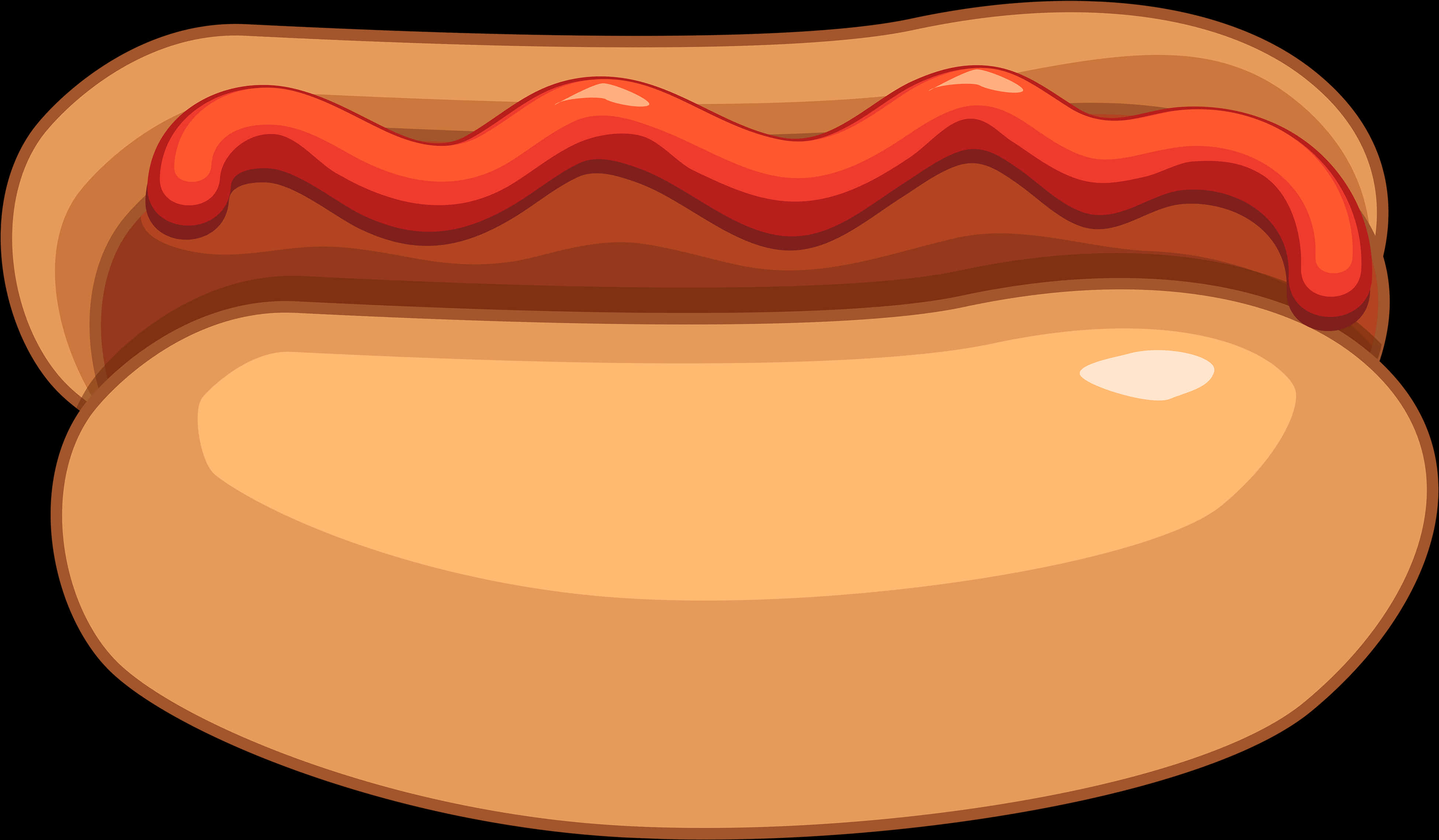 Cartoon Hot Dog With Ketchup PNG