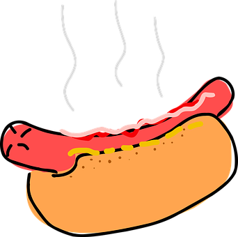 Cartoon Hotdog Steamy Illustration PNG