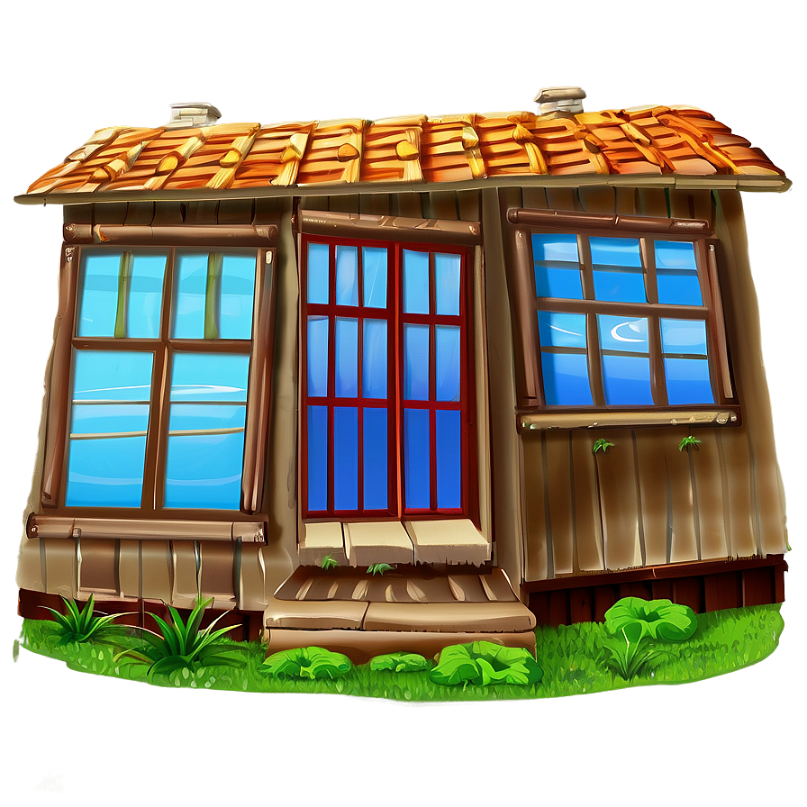 Cartoon House Windows Png 06112024 PNG