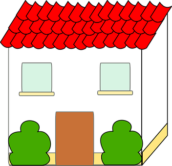 Cartoon Housewith Red Roof PNG