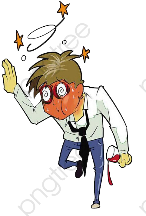 Cartoon Intoxicated Man Stumbling PNG