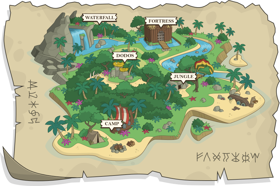 Cartoon Island Map PNG