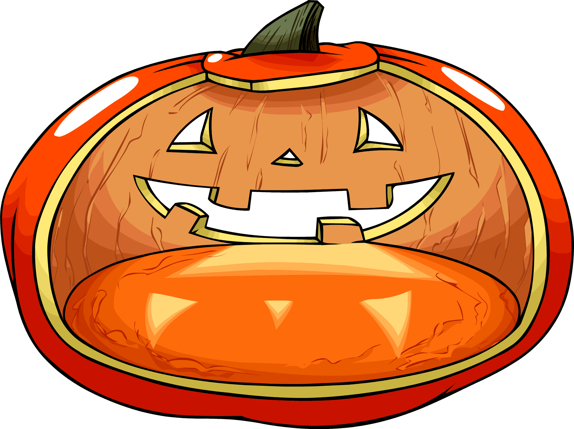 Cartoon Jack O Lantern Button PNG