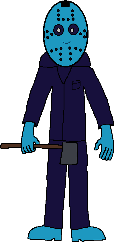 Cartoon Jason Voorheeswith Axe PNG