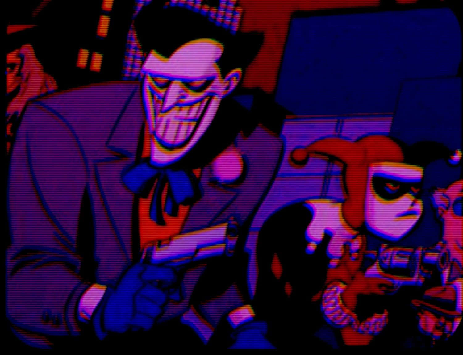 Cartoneanimato Del Joker Pfp Con Harley Quinn Sfondo