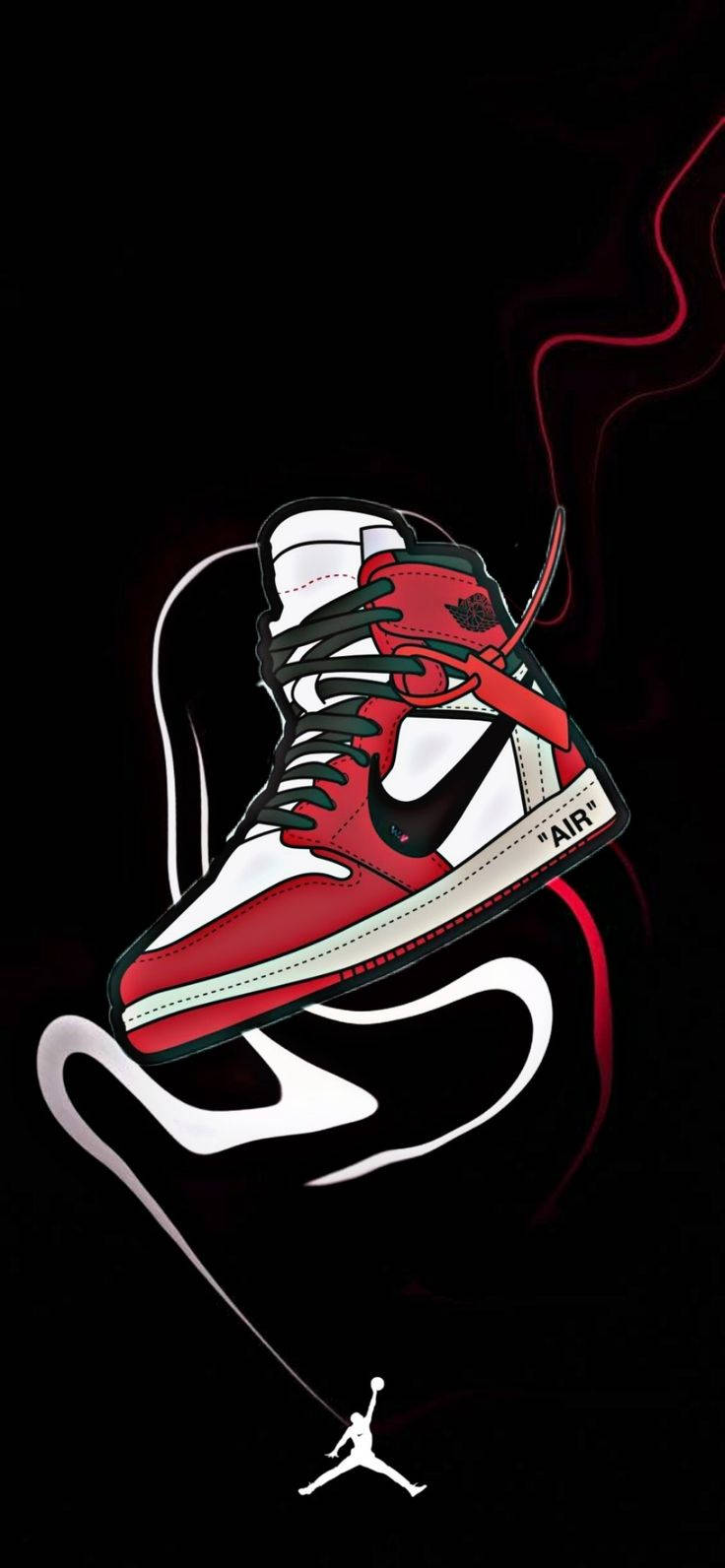 Cartone Animato Jordan Shoes Chicago Sfondo Nero Sfondo