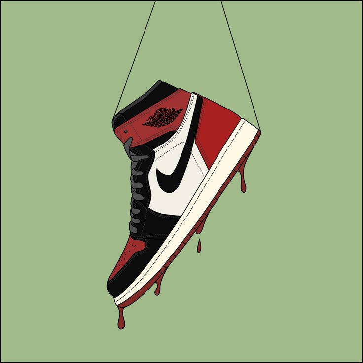 Cartoon Jordan Shoes In Sage Background Wallpaper