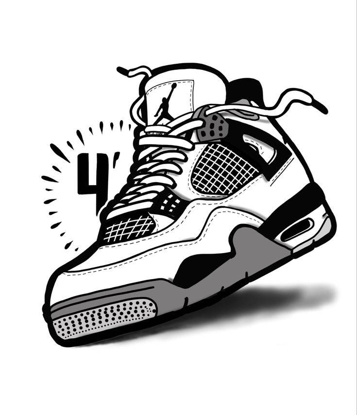 Cartoon Jordan Shoes Iv Wallpaper