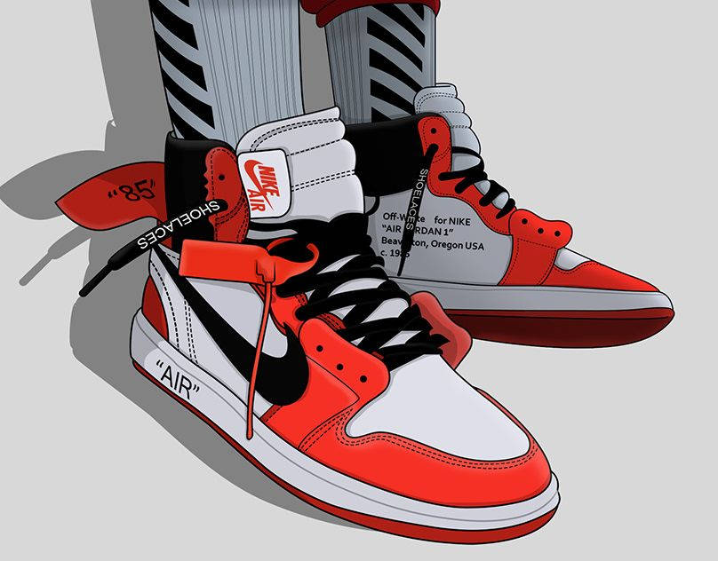 Zapatillasjordan Cartoon Jordan I Fondo de pantalla
