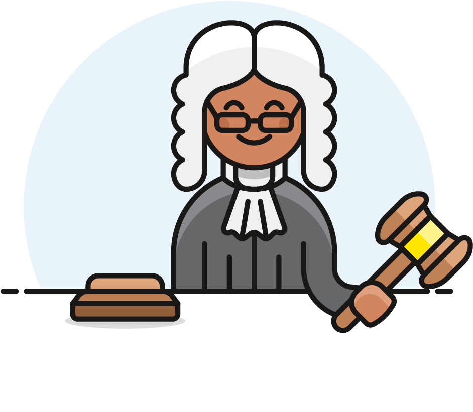 Cartoon Judge With Gavel PNG
