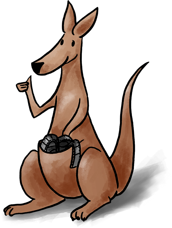 Cartoon Kangaroo With Camera Illustration PNG