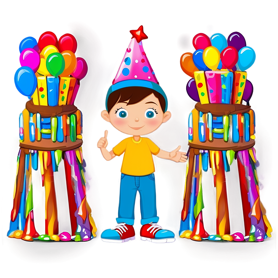 Cartoon Kid Celebrating Birthday Png Hlt93 PNG