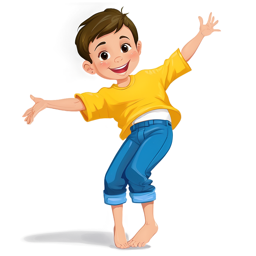 Cartoon Kid Doing Cartwheel Png 06132024 PNG